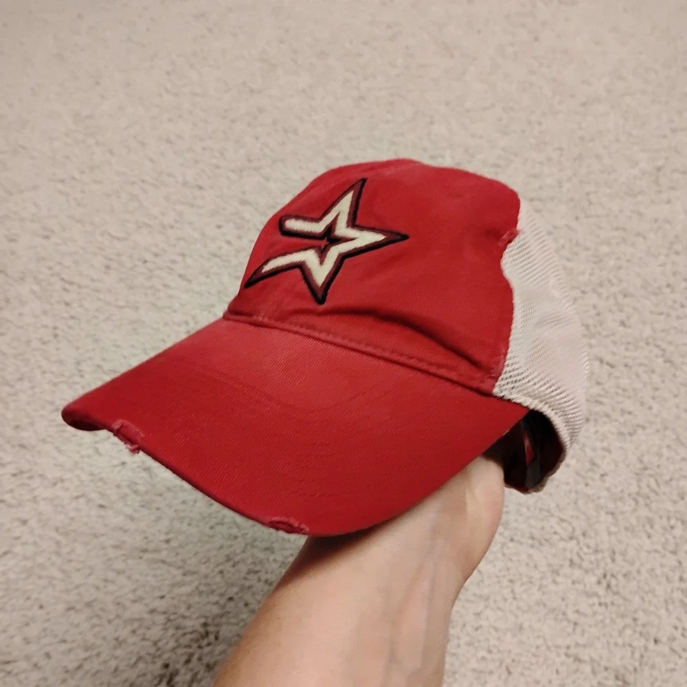 Vintage Houston Astros Hat Cap Mens Red Nike Baseball Snapback Mesh Sports 90s